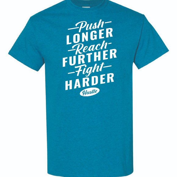 Mens Short Sleeve T-shirt -  Reach Further - Antique Sapphire - Picture 2 of 2